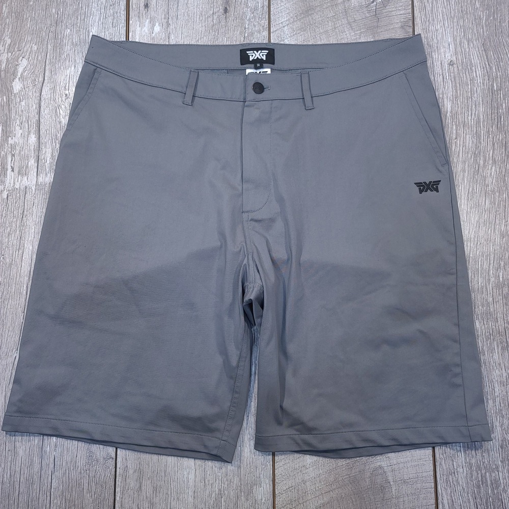 PXG Golf Shorts Mens 36 Gray Golf Essential Flat Front Performance Stretch